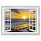 Designart - Open Window to Bright Yellow Sunset - Modern Seascape Canvas Artwork